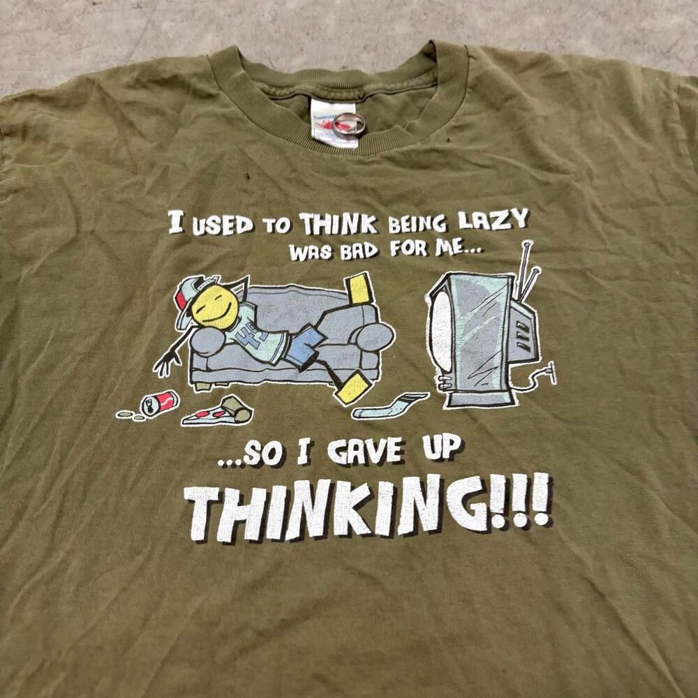 American-vintage Men's Khaki and Green T-shirt